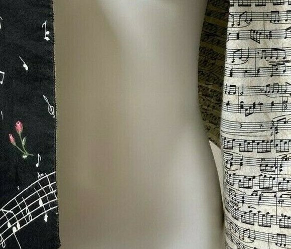 Novelty Musical Notes Vest Music Teacher Piano Amazing Grace Song Floral Roses - Picture 8 of 12